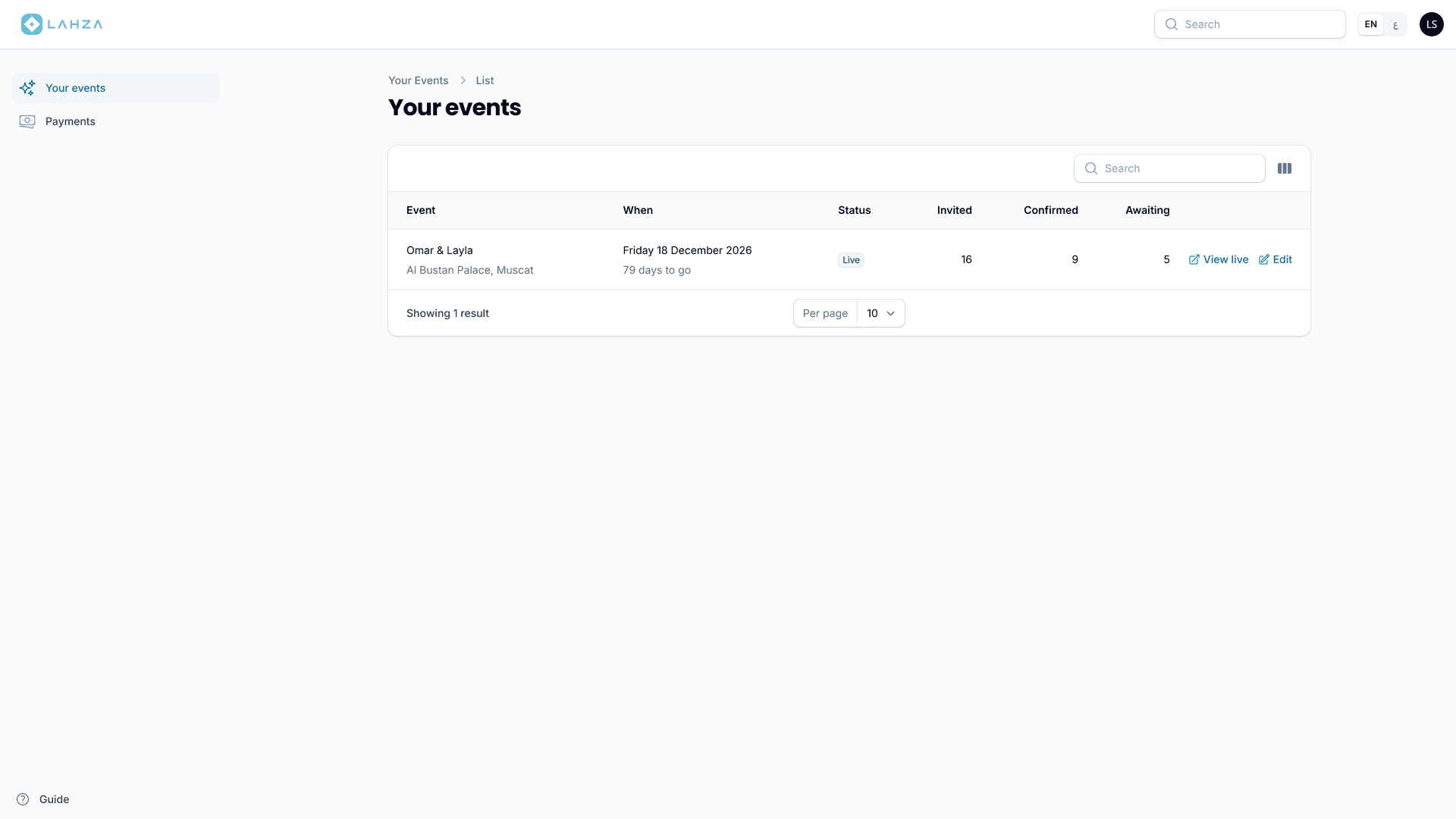 Lahza — Event Website & Digital Invitation Platform