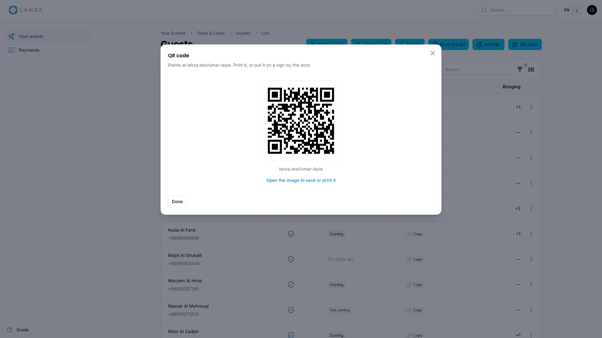 Lahza — Event Website & Digital Invitation Platform