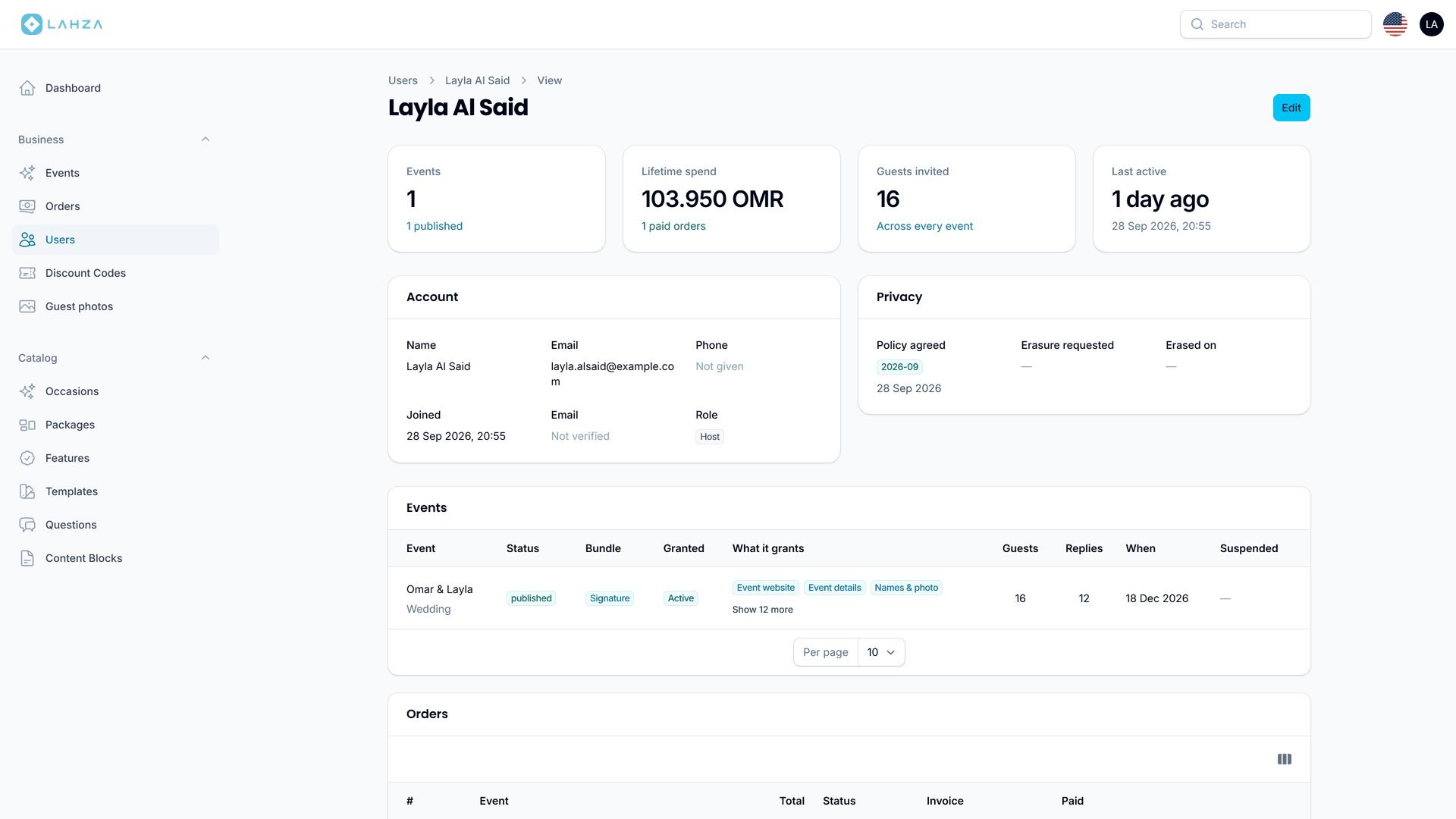 Lahza — Event Website & Digital Invitation Platform