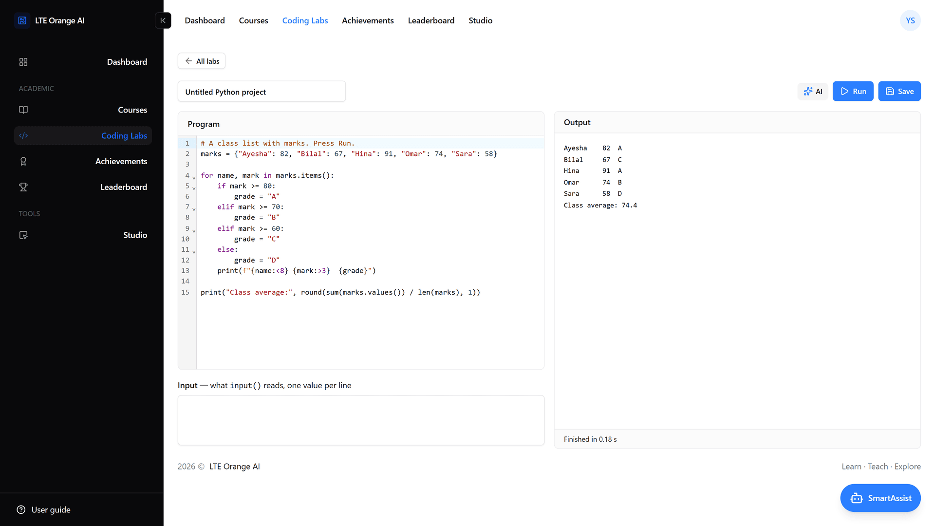 LTE Orange AI — Coding, Circuits & AI Learning Platform