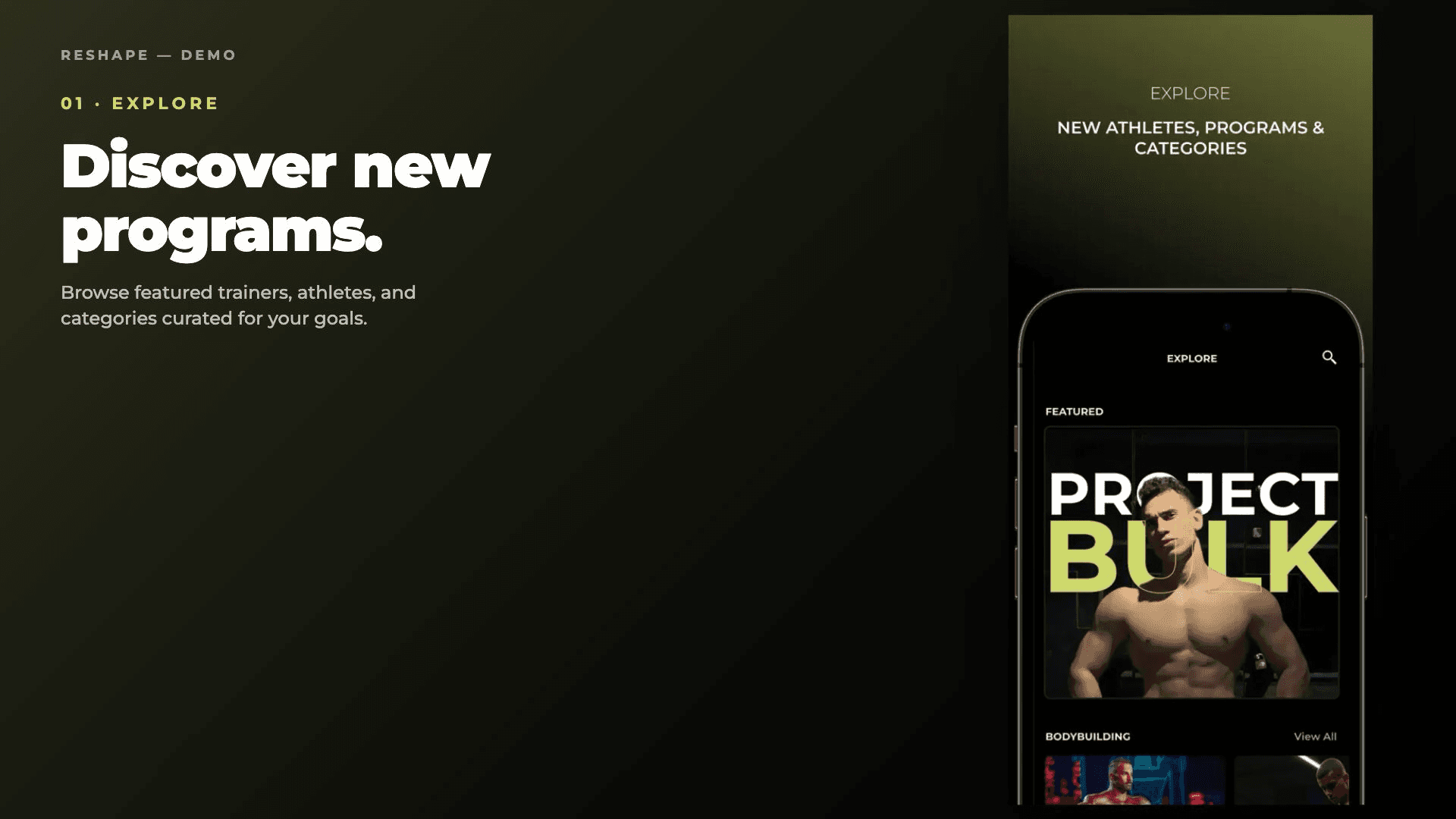 Reshape — Fitness Program Platform