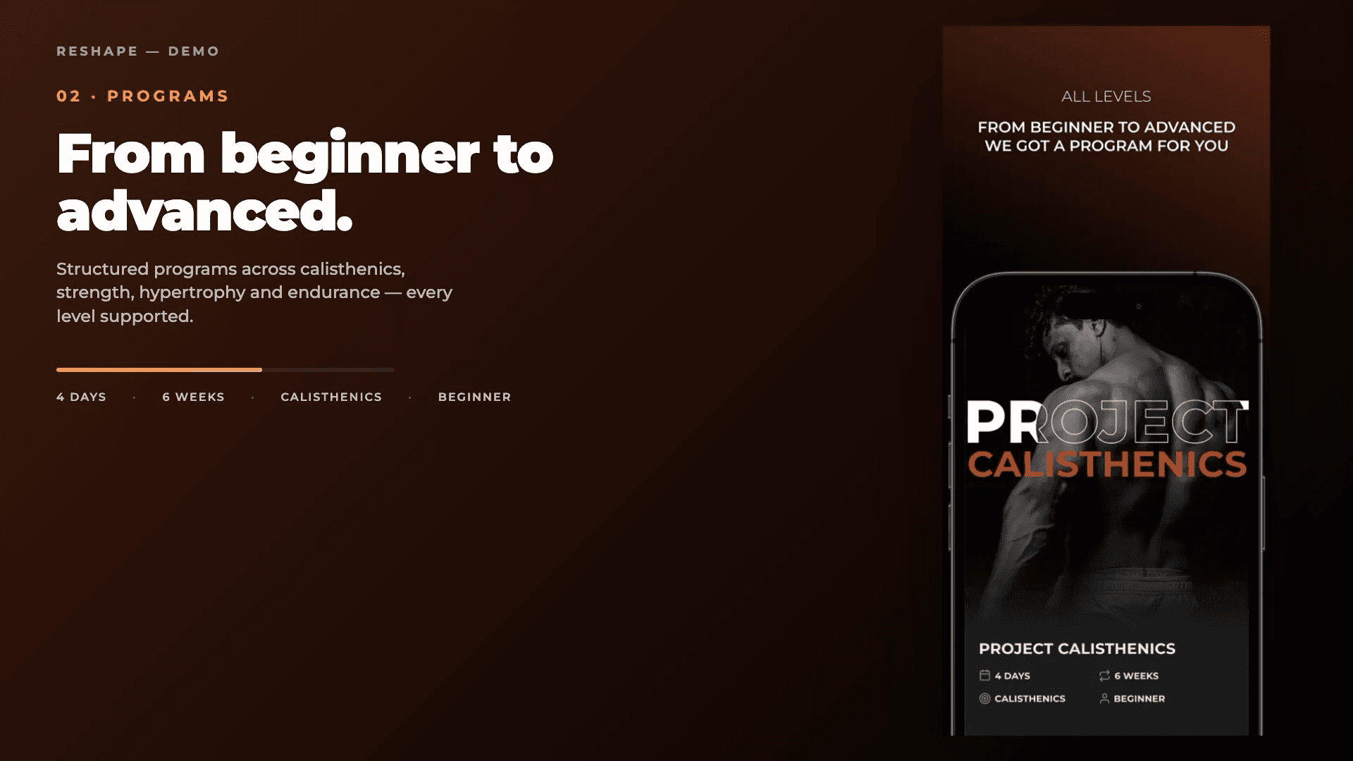 Reshape — Fitness Program Platform